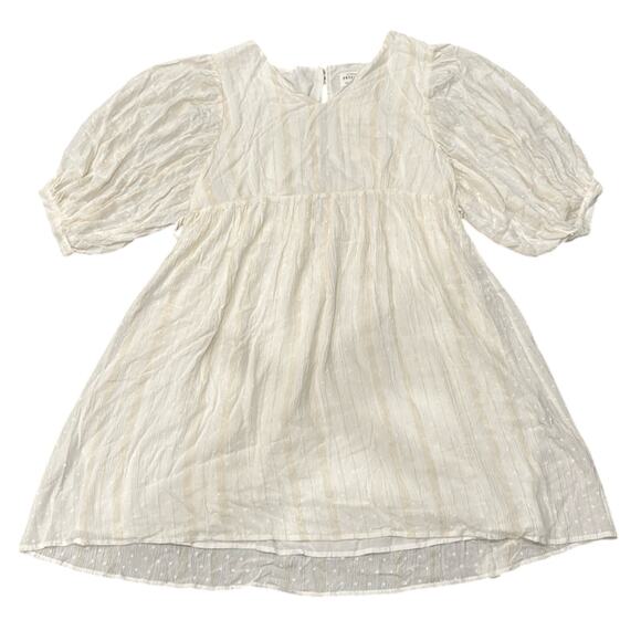 NWT Molly Bracken Women's White Short Dotted Swiss Dress Off White Gold Size XL - Picture 3 of 13